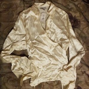 Silk wrap blouse